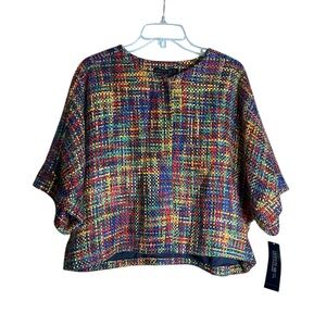 Lafayette 148 blazer Tweed  Sz 16 Rainbow Boucle Statement NWT